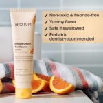 Boka Fluoride Free Toothpaste- Nano Hydroxyapatite, Remineralizing, Sensitive Teeth, Whitening- Dentist Recommended for Adult, Kids Oral Care- Orange Cream Flavor, 4oz 1Pk - US...