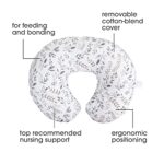 Boppy Nursing Pillow Original Support, Gray Taupe Leaves, Ergonomic Nursing Essentials for Bottle and Breastfeeding, Firm Fiber Fill, with Removable Nursing Pillow Cover,...