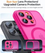 CANSHN Magnetic Compatible with iPhone 15 Pro Max Case, Upgraded [Full Camera Protection] [Compatible with Magsafe] [Translucent Matte] Shockproof Protective Phone Case Cover...