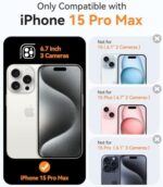 CANSHN Magnetic Compatible with iPhone 15 Pro Max Case, Upgraded [Full Camera Protection] [Compatible with Magsafe] [Translucent Matte] Shockproof Protective Phone Case Cover...