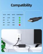 Charger for Lenovo Laptop, Thinkpad, Yoga, USB C Power Connector, (UL Safety Certified), 10Ft Flexible Power Cord, Universal 65/45W AC Adapter