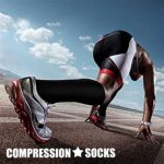 CHARMKING Compression Socks for Women & Men Circulation (3 Pairs) 15-20 mmHg is Best Support for Athletic Running Cycling