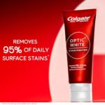 Colgate Optic White Stain Fighter Whitening Toothpaste, Clean Mint Flavor, Safely Removes Surface Stains, Enamel-Safe for Daily Use, Teeth Whitening Toothpaste with Fluoride,...