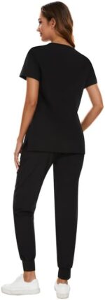 COZYFIT Scrubs for Women Set - Stretch V-Neck Scrub Top & Jogger Pant with 8 Pockets