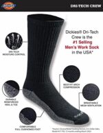 Dickies Men's Dri-Tech Moisture Control Crew Socks, Available in M-XXL (6, 12, 18 Pairs)