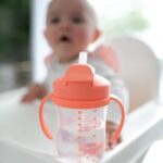 Dr. Brown's Milestones, Baby's First Straw Cup Sippy Cup with Straw, 6m+, 9oz/270ml, 2 Pack, Coral & Olive Green, BPA Free