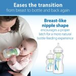 Dr. Brown's Natural Flow Level 2 Wide-Neck Baby Bottle Silicone Nipple, Medium Flow, 3m+, 100% Silicone Bottle Nipple, count 6 (Pack of 1)