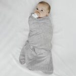 HALO 100% Cotton Sleepsack Swaddle, 3-Way Adjustable Wearable Blanket, TOG 1.5, Heather Grey, Small, 3-6 Months