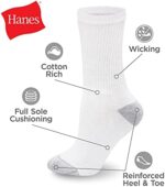 Hanes womens Value, Crew Soft Moisture-wicking Socks, Available in 10 and 14-packs