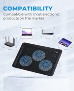 havit HV-F2056 15.6"-17" Laptop Cooler Cooling Pad - Slim Portable USB Powered (3 Fans), Black/Blue