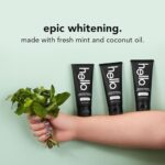 hello Activated Charcoal Epic Whitening Fluoride Free Toothpaste, Fresh Mint + Coconut Oil, Vegan & SLS Free