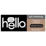 hello Activated Charcoal Epic Whitening Fluoride Free Toothpaste, Fresh Mint + Coconut Oil, Vegan & SLS Free