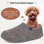 HomeTop Women's Fuzzy Curly Fur Memory Foam Loafer Slippers with Polar Fleece Lining