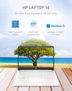 HP 14 Laptop, Intel Celeron N4020, 4 GB RAM, 64 GB Storage, 14-inch Micro-edge HD Display, Windows 11 Home, Thin & Portable, 4K Graphics, One Year of Microsoft 365 (14-dq0040nr,...