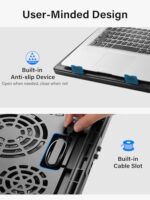 Kootek Laptop Cooling Pad, Laptop Cooler with 5 Quiet Fans for 12"-17" Computer PC Notebook Gaming Laptop Fan, Height Adjustable Laptop Cooling Stand Laptop Accessories, Blue