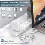 Mac Book Pro Charger - 118W USB C Charger Fast Charger Compatible with MacBook Pro/Air, iPad Pro, Samsung Galaxy, and More USB-C Devices(6.6 ft Cable Included)