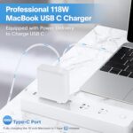 Mac Book Pro Charger - 118W USB C Fast Charger Power Adapter Compatible with USB C Port MacBook Pro/MacBook Air 16 15 14 13 Inch, New iPad Pro and All USB C Device, Include...