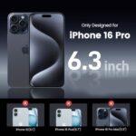 Mkeke for iPhone 16 Pro Case Clear [Not-Yellowing] [Military-Grade Drop Protection] Shockproof Protective Clear iPhone 16 Pro Case Phone Bumper for Apple 6.3 inch 2024