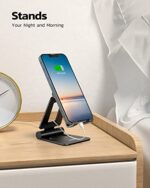 Nulaxy Dual Folding Cell Phone Stand, Fully Adjustable Foldable Desktop Phone Holder Cradle Dock Compatible with Phone 16 15 14 13 12 11 Pro Xs Xs Max Xr X 8, Nintendo Switch,...