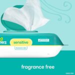 Pampers Sensitive Baby Wipes, Water Based, Hypoallergenic and Unscented, 4 Flip-Top Packs (336 Wipes Total)