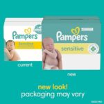 Pampers Sensitive Baby Wipes, Water Based, Hypoallergenic and Unscented, 4 Flip-Top Packs (336 Wipes Total)