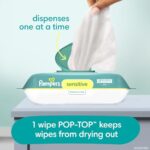 Pampers Sensitive Baby Wipes, Water Based, Hypoallergenic and Unscented, 4 Flip-Top Packs (336 Wipes Total)