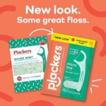 Plackers Micro Line Dental Floss Picks, Fold-Out FlipPick, Tuffloss, Easy Storage with Sure-Zip Seal, Fresh Mint Flavor, 150 Count