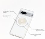 PopSockets Phone Grip Compatible with MagSafe, Adapter Ring for MagSafe Included, Phone Holder, Wireless Charging Compatible - Clear