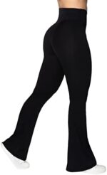 Sunzel Flare Leggings, Crossover Yoga Pants with Tummy Control, High-Waisted and Wide Leg