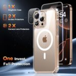 TAURI 5 in 1 for iPhone 16 Pro Max Case, Compatible with MagSafe [Not-Yellowing] with 2X Screen Protector + 2X Camera Lens Protector, Military-Grade Protection, Magnetic Case...