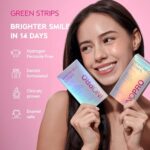 Teeth Whitening Strips 14 Treatments Kit - Sensitive Teeth Whitener, Peroxide Free, Enamel Safe Green White Strips, Deep Stains Removal - Instant Teeth Whitening Without The...