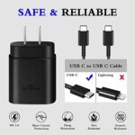 Type C Charger, 2-Pack 25W Type C Super Fast Charging Block with 6ft USB C Charger Cable Compatible with Galaxy S23 Ultra/S23+/S22/S21/S20