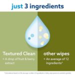 WaterWipes Plastic-Free Textured Clean, Toddler & Baby Wipes, 99.9% Water Based Wipes, Unscented & Hypoallergenic for Sensitive Skin, 60 Count (Pack of 4), Packaging May Vary