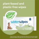 WaterWipes Plastic-Free Textured Clean, Toddler & Baby Wipes, 99.9% Water Based Wipes, Unscented & Hypoallergenic for Sensitive Skin, 60 Count (Pack of 4), Packaging May Vary