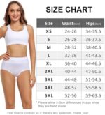 wirarpa Women's Cotton Underwear High Waisted Ladies Panties Full Coverage Briefs 4 Pack (Regular & Plus Size)