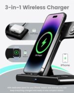 Wireless Charger iPhone Charging Station: 3 in 1 Charger Stand Multiple Devices for Apple - iPhone 16 15 14 Pro Max 13 12 11 - Watch 10 9 8 7 6 5 4 3 2 SE and Ultra Series -...